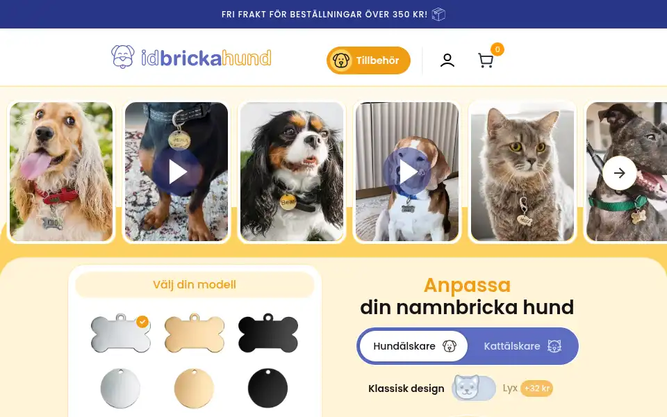 Screenshot of idbrickahund.se