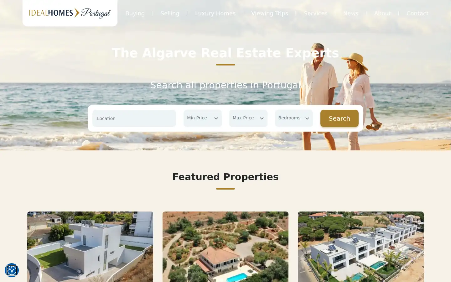 Screenshot of idealhomesportugal.com