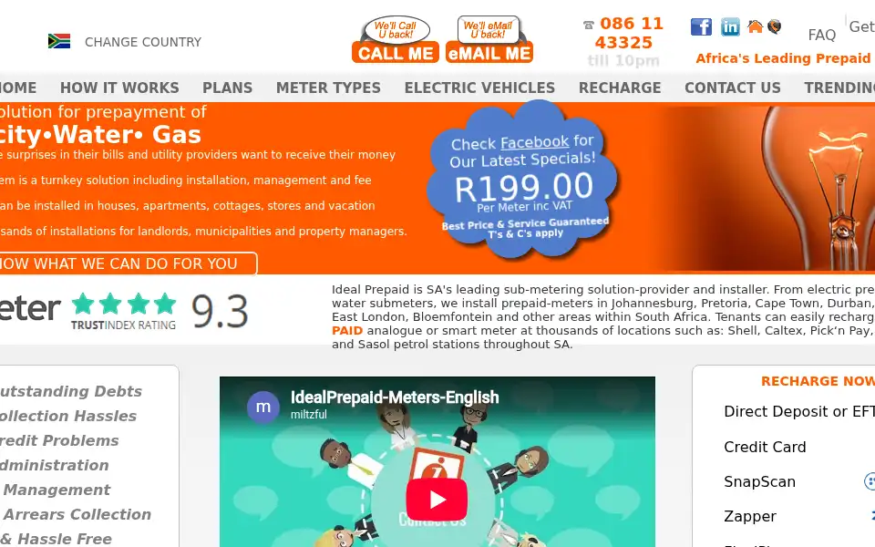 Screenshot of idealprepaid.co.za