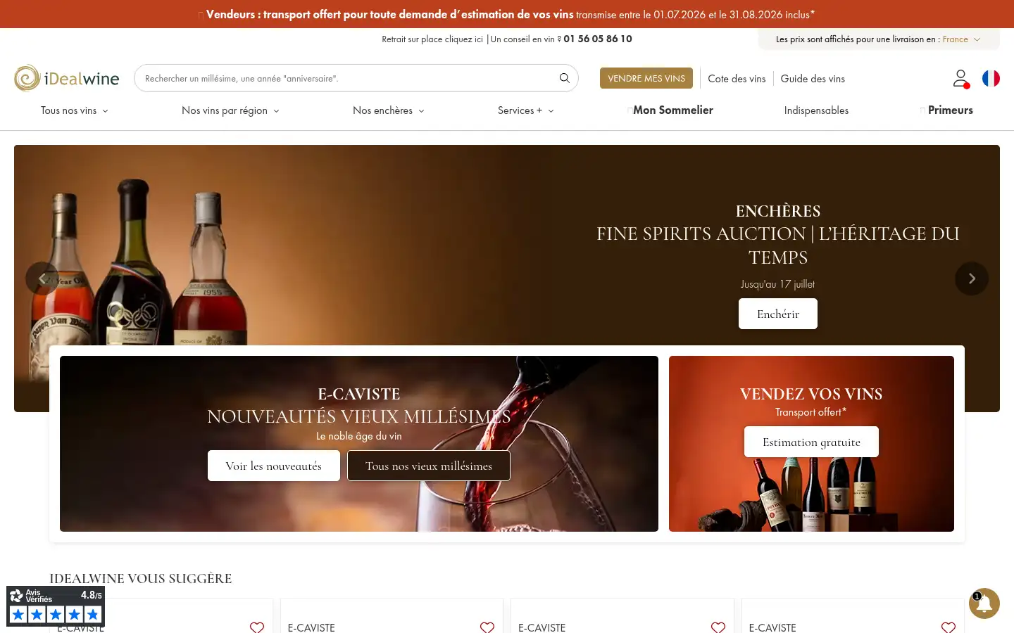 Screenshot of idealwine.com