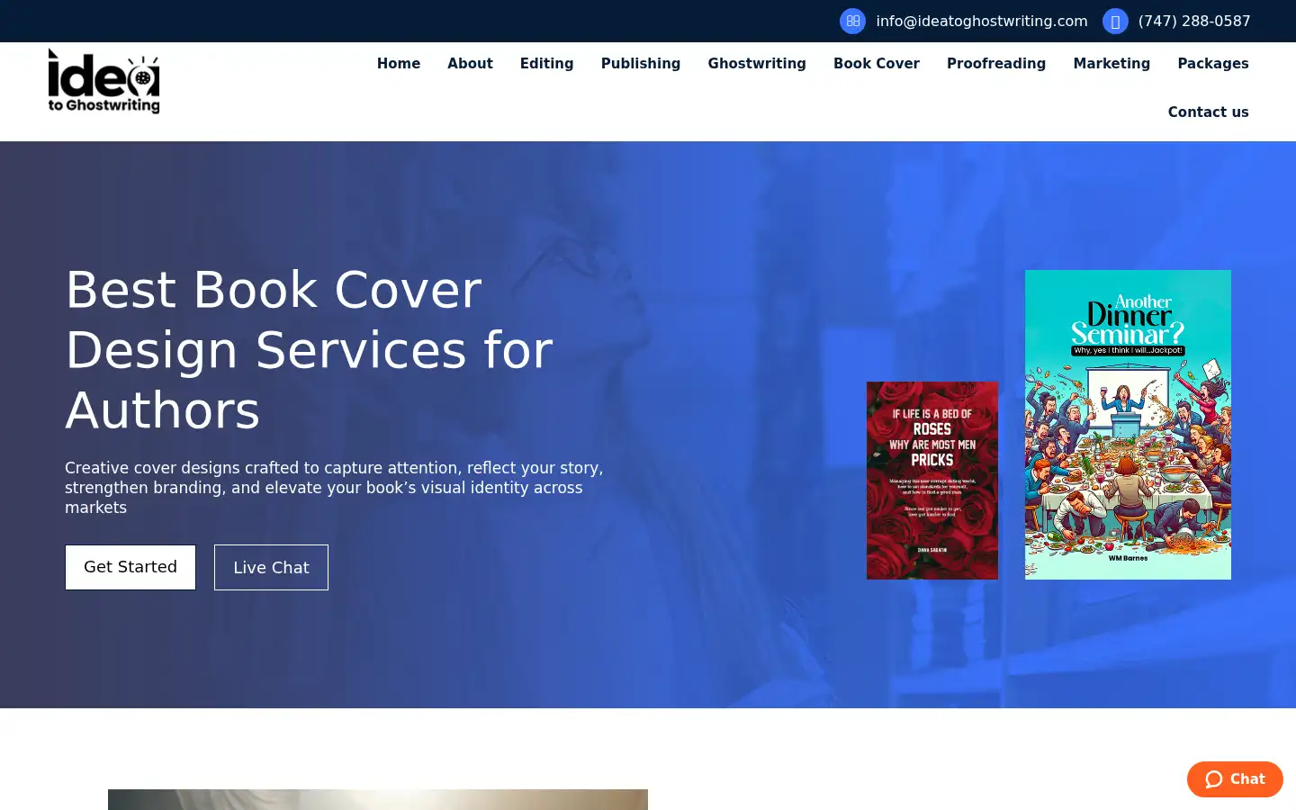 Screenshot of ideatoghostwriting.com