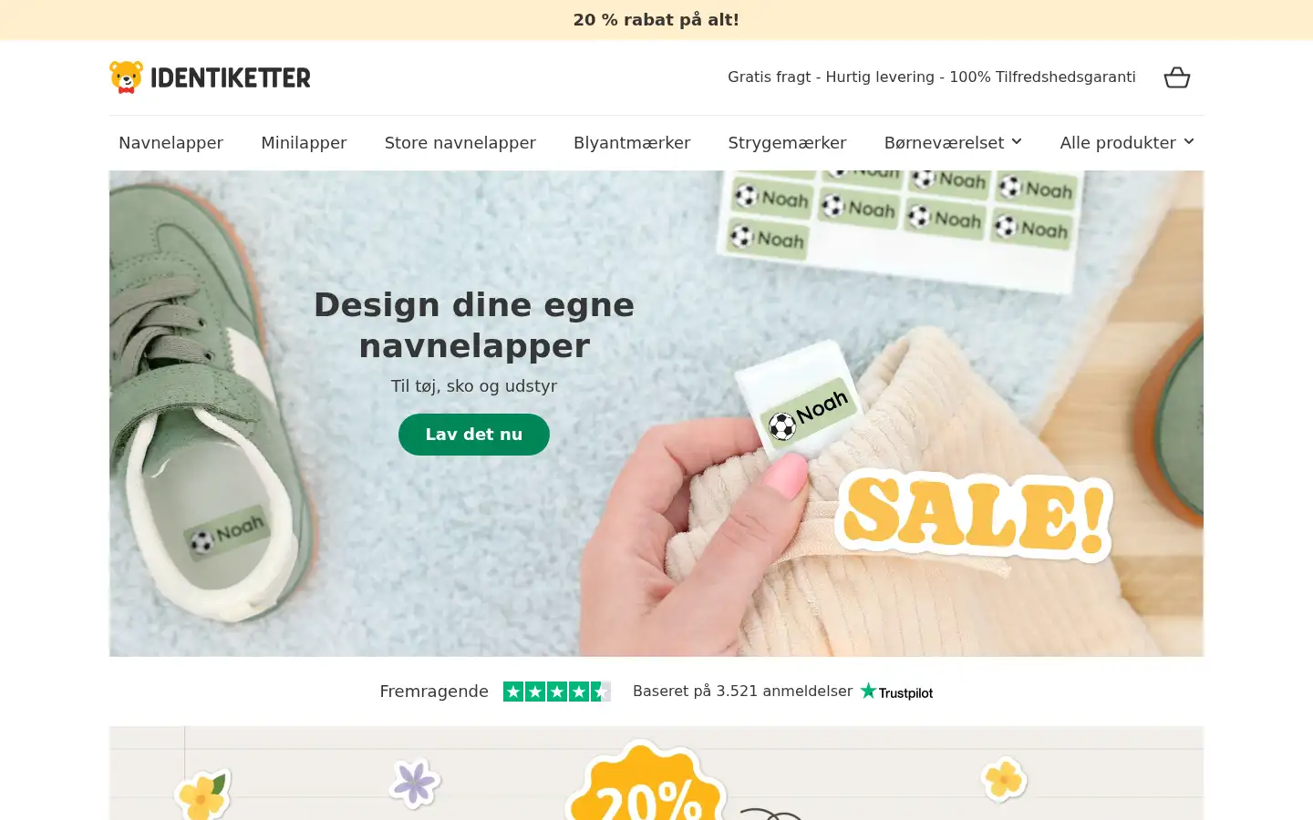 Screenshot of identiketter.dk