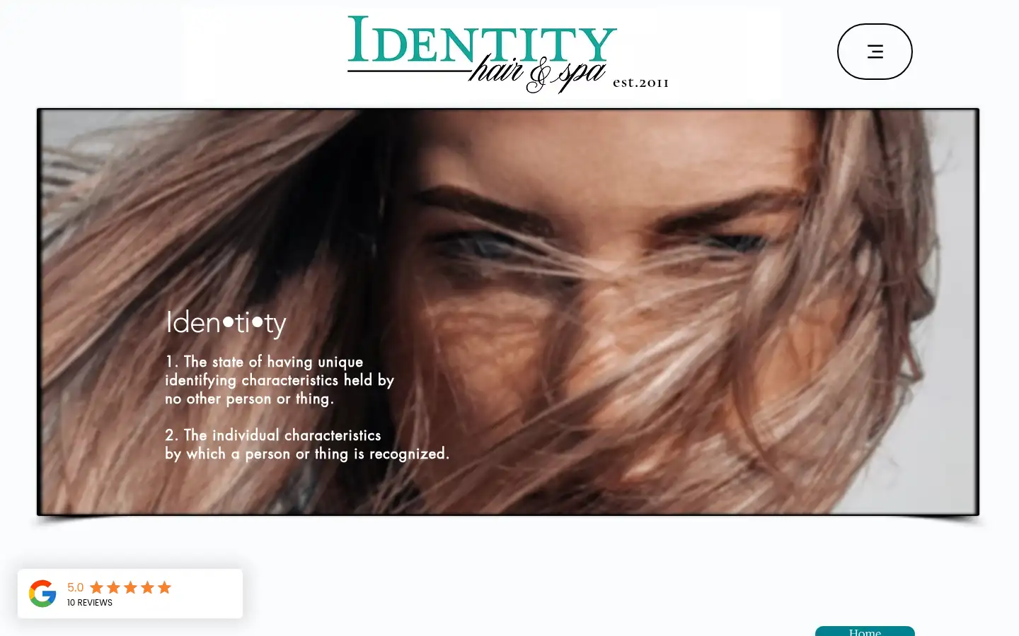 Screenshot of identityhairspa.com