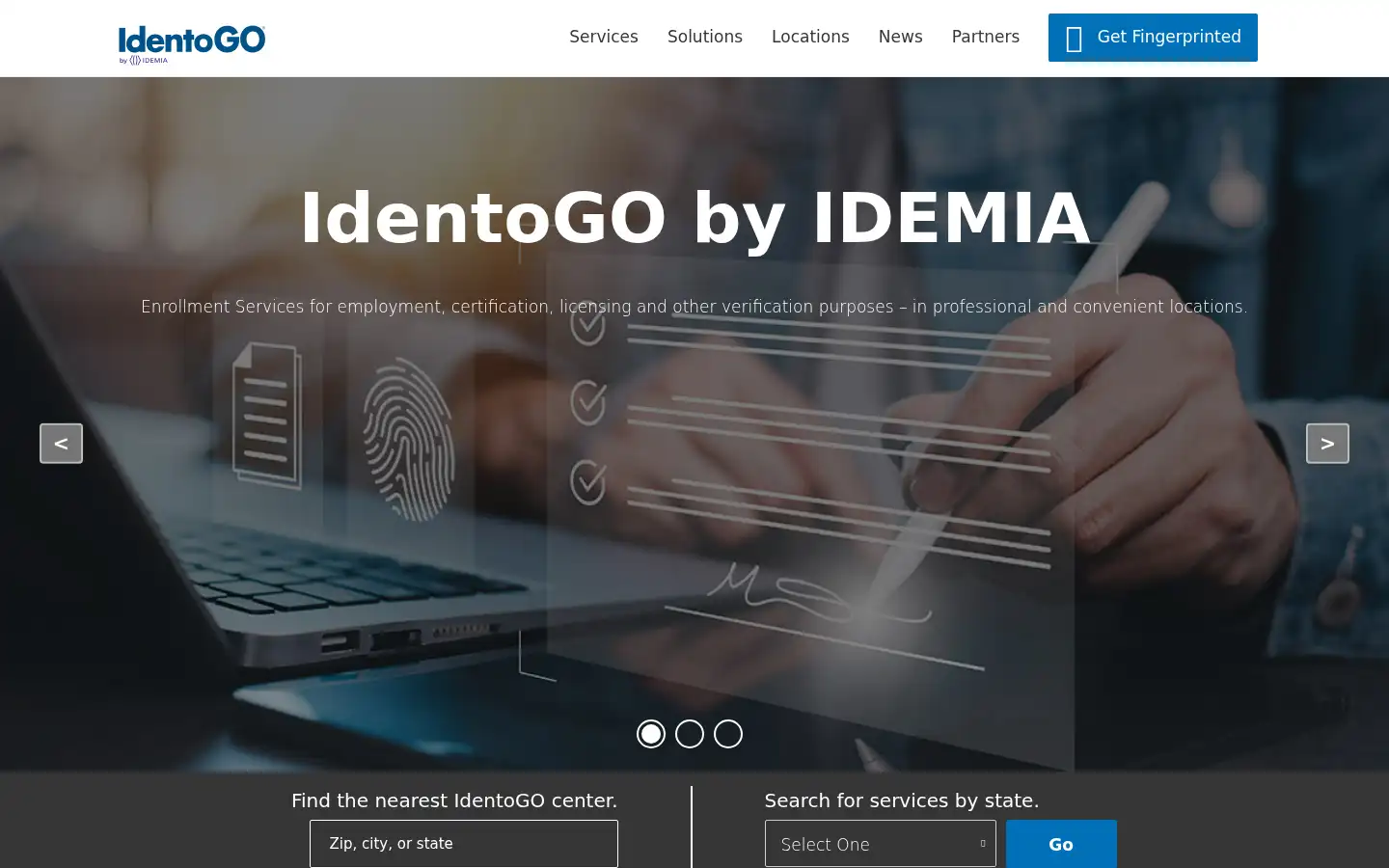 Screenshot of identogo.com