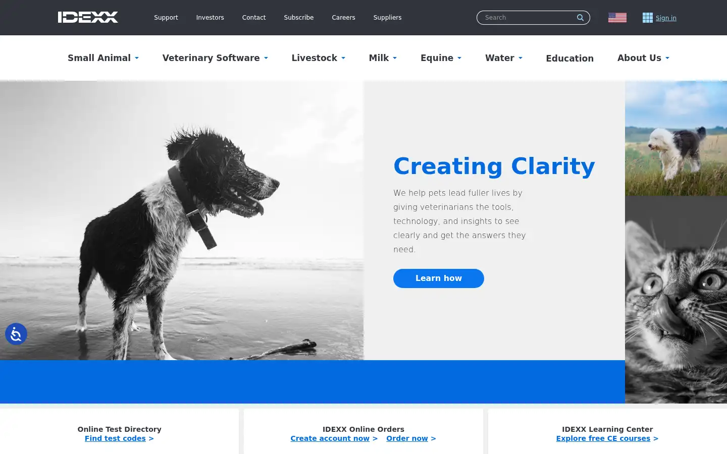 Screenshot of idexx.com