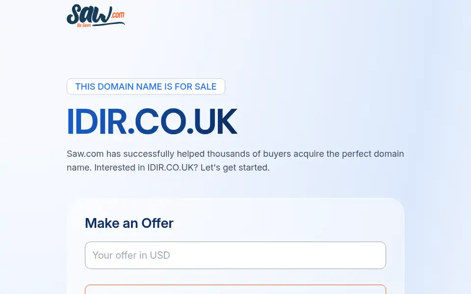 Screenshot of idir.co.uk