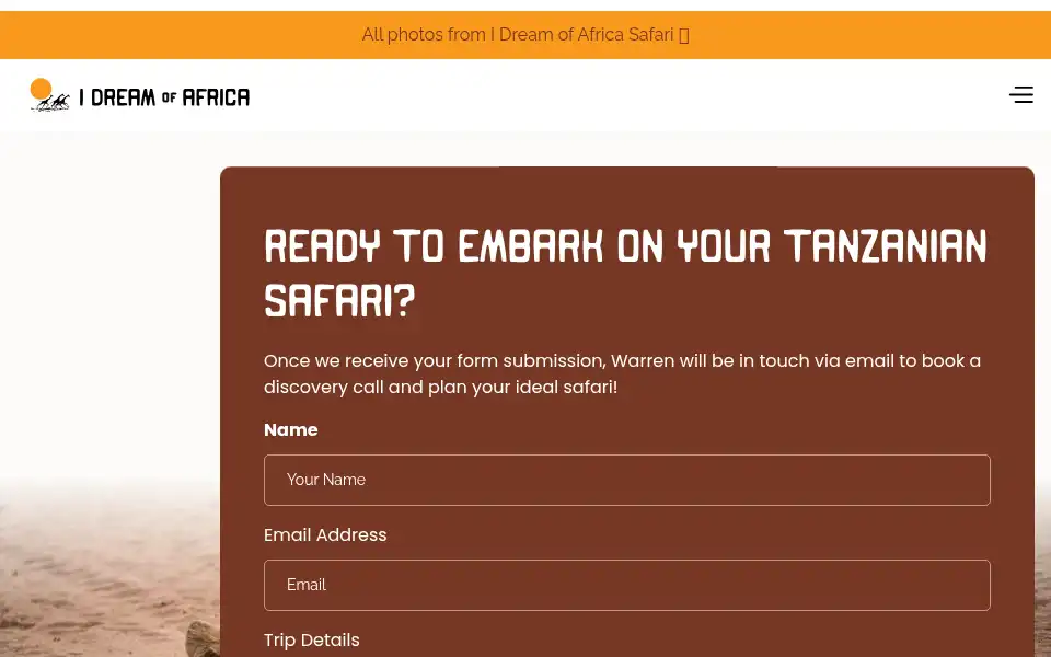 Screenshot of idreamofafrica.com