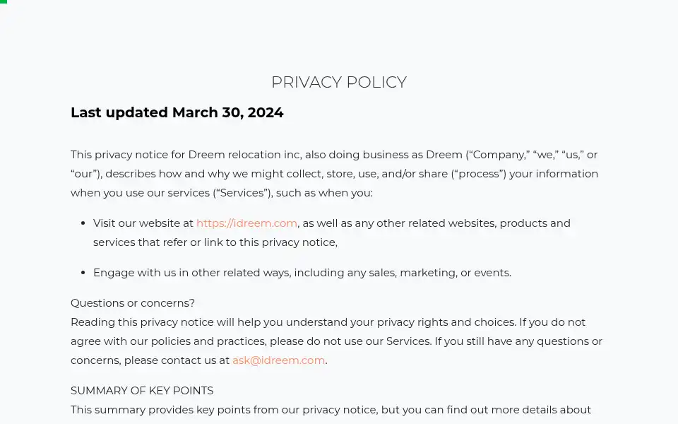 Screenshot of idreem.com