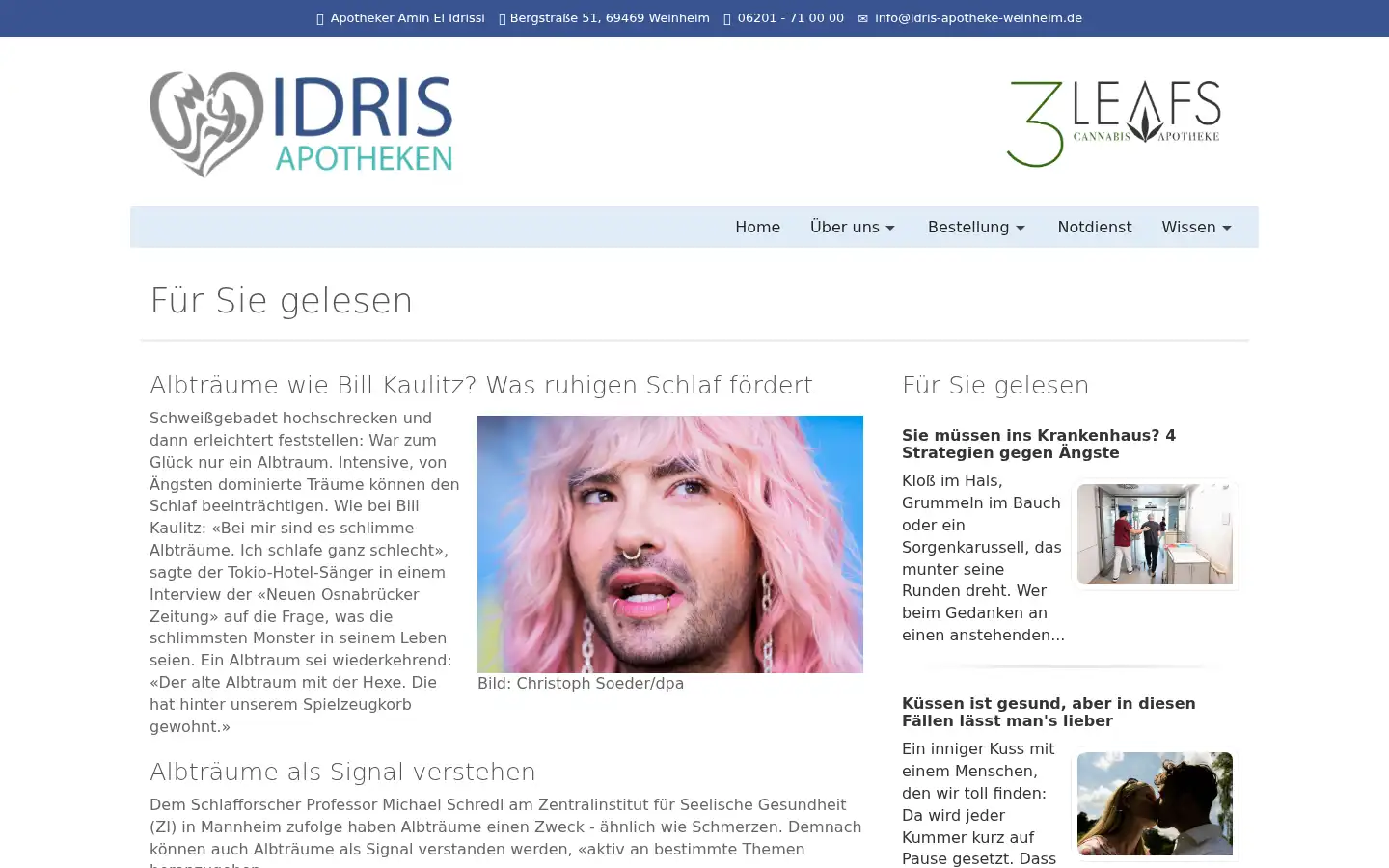 Screenshot of idris-apotheken.de