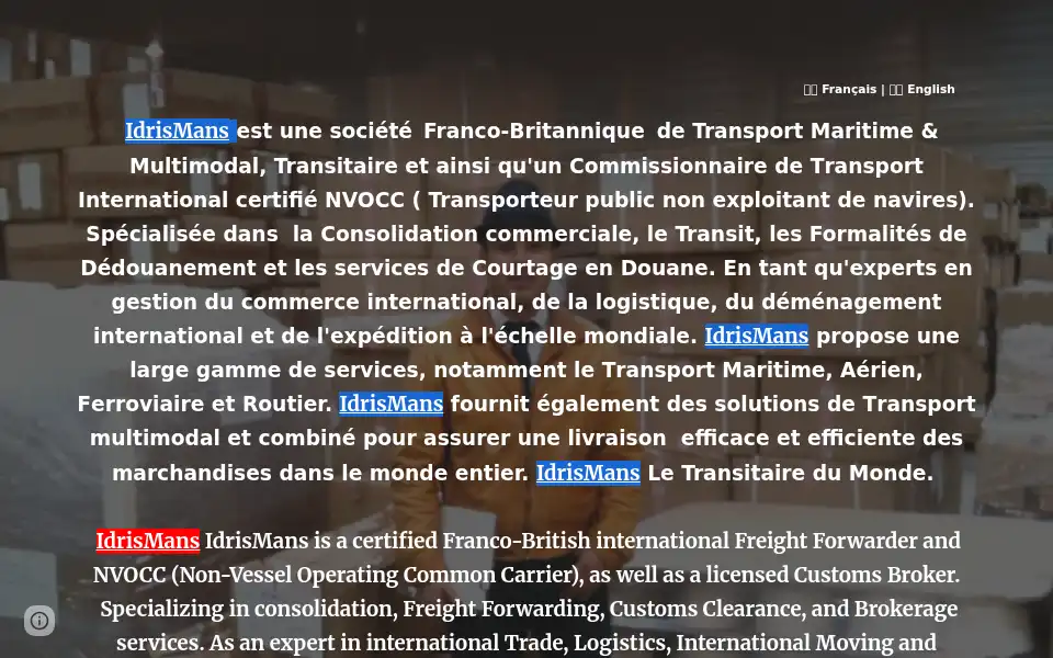 Screenshot of idrismans.com