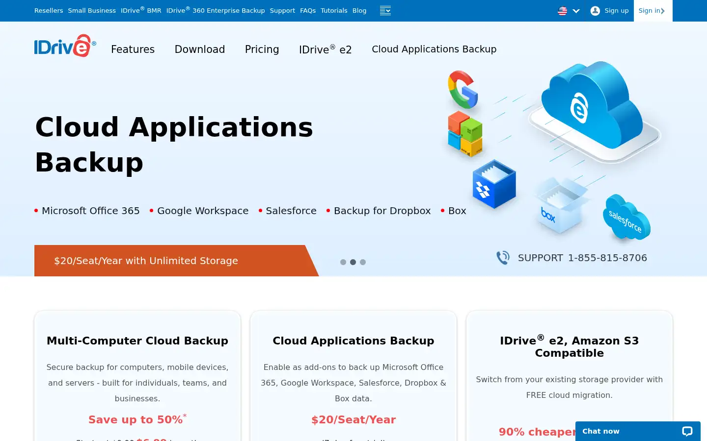 Screenshot of idrive.com