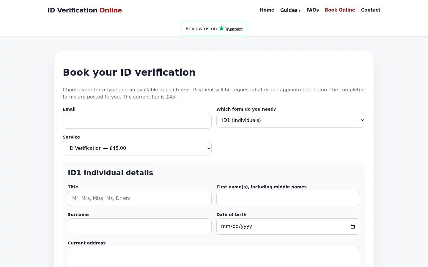 Screenshot of idverificationonline.co.uk