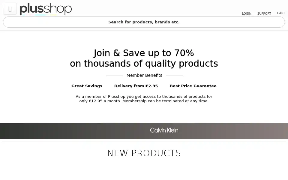 Screenshot of ie.plusshop.com