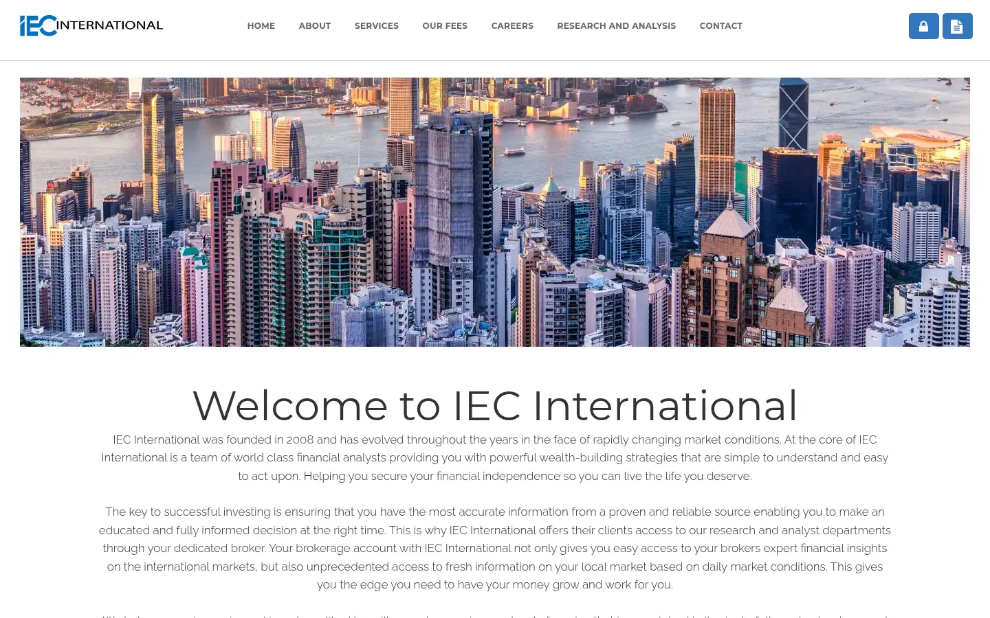 Screenshot of iecinternational.com