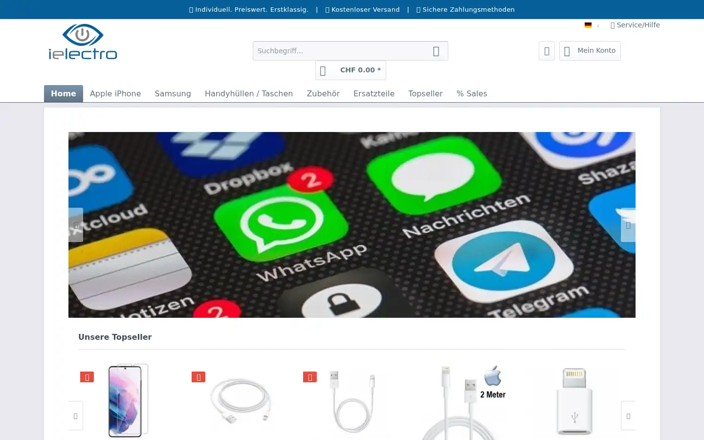 Screenshot of ielectro.ch