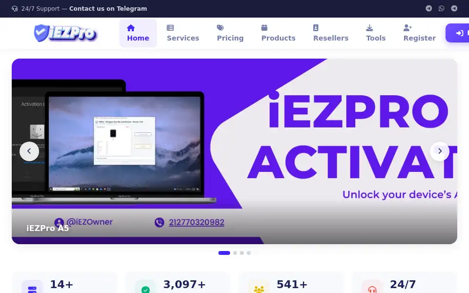 Screenshot of iezpro.com