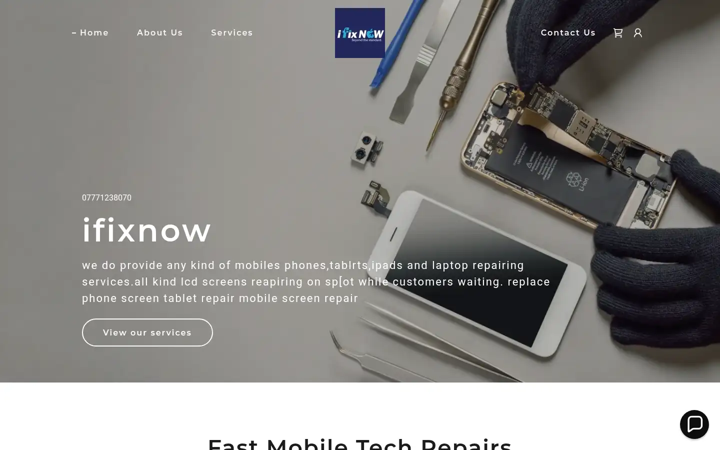 Screenshot of ifixnow.co.uk
