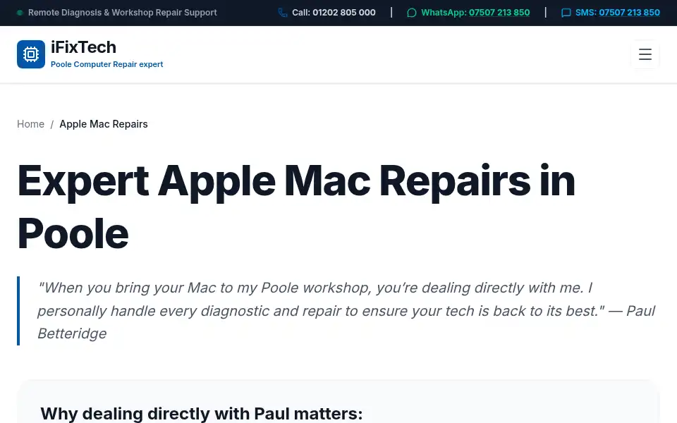 Screenshot of ifixtech.com