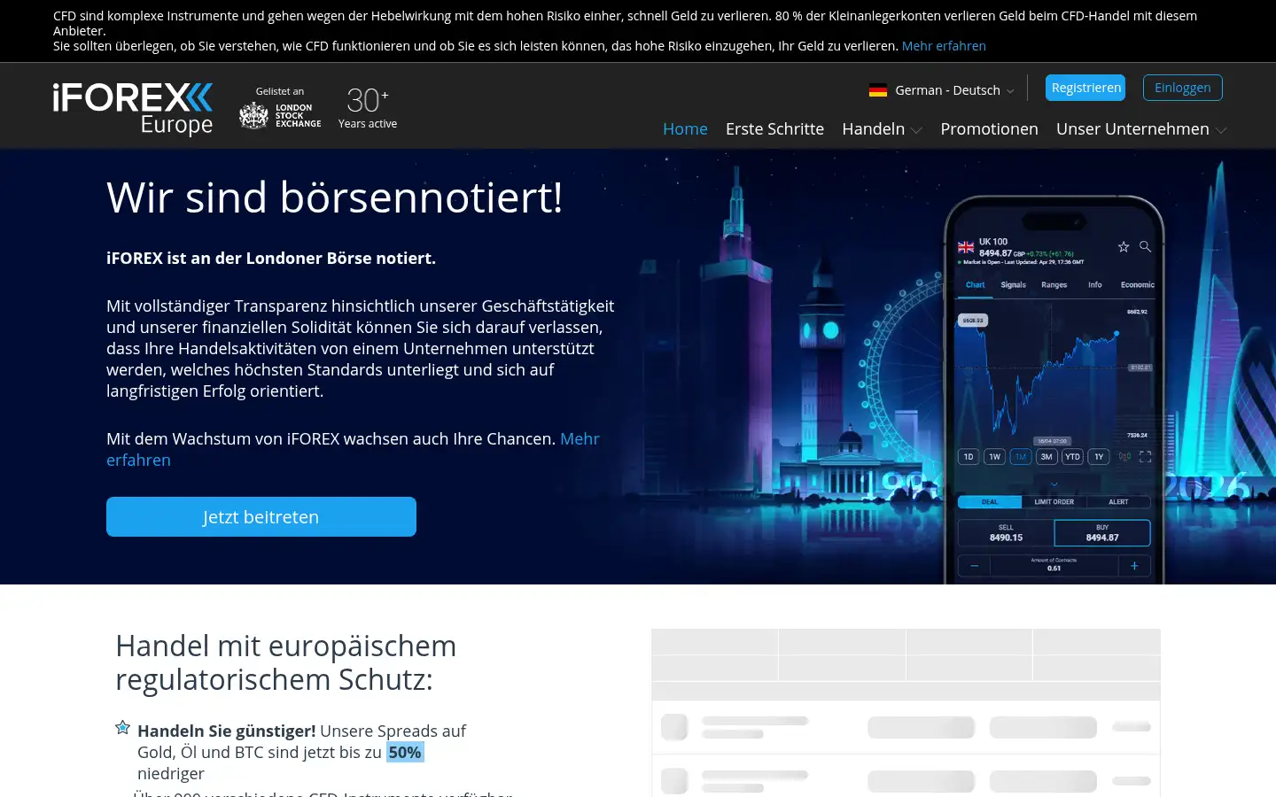 Screenshot of iforex.com