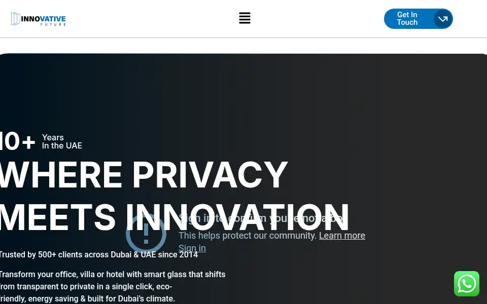 Screenshot of ifsmartglass.com