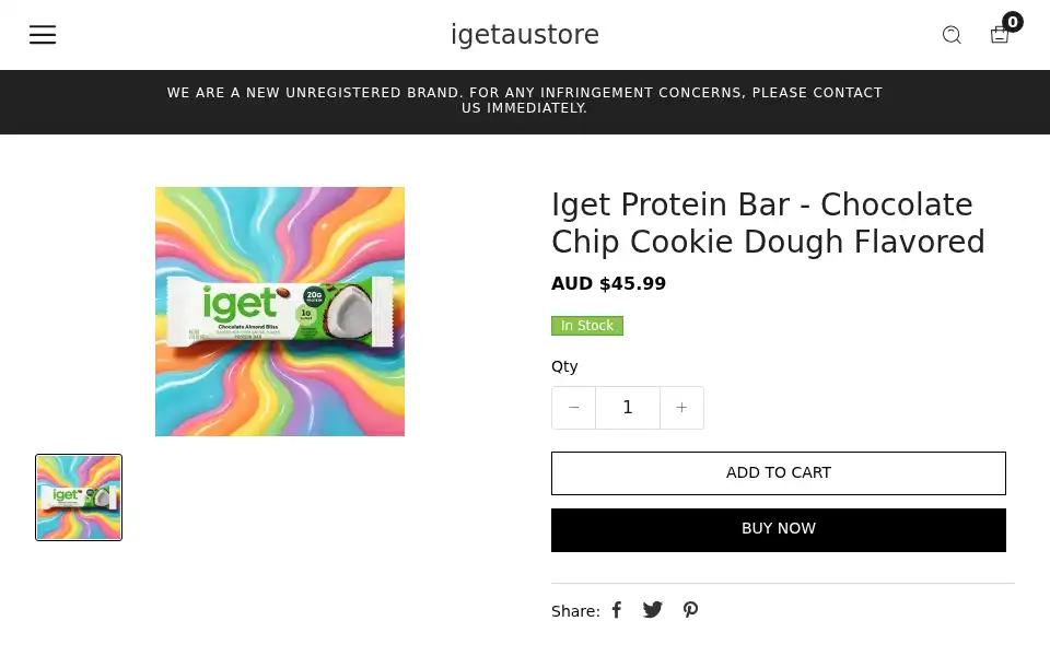 Screenshot of igetaustore.com