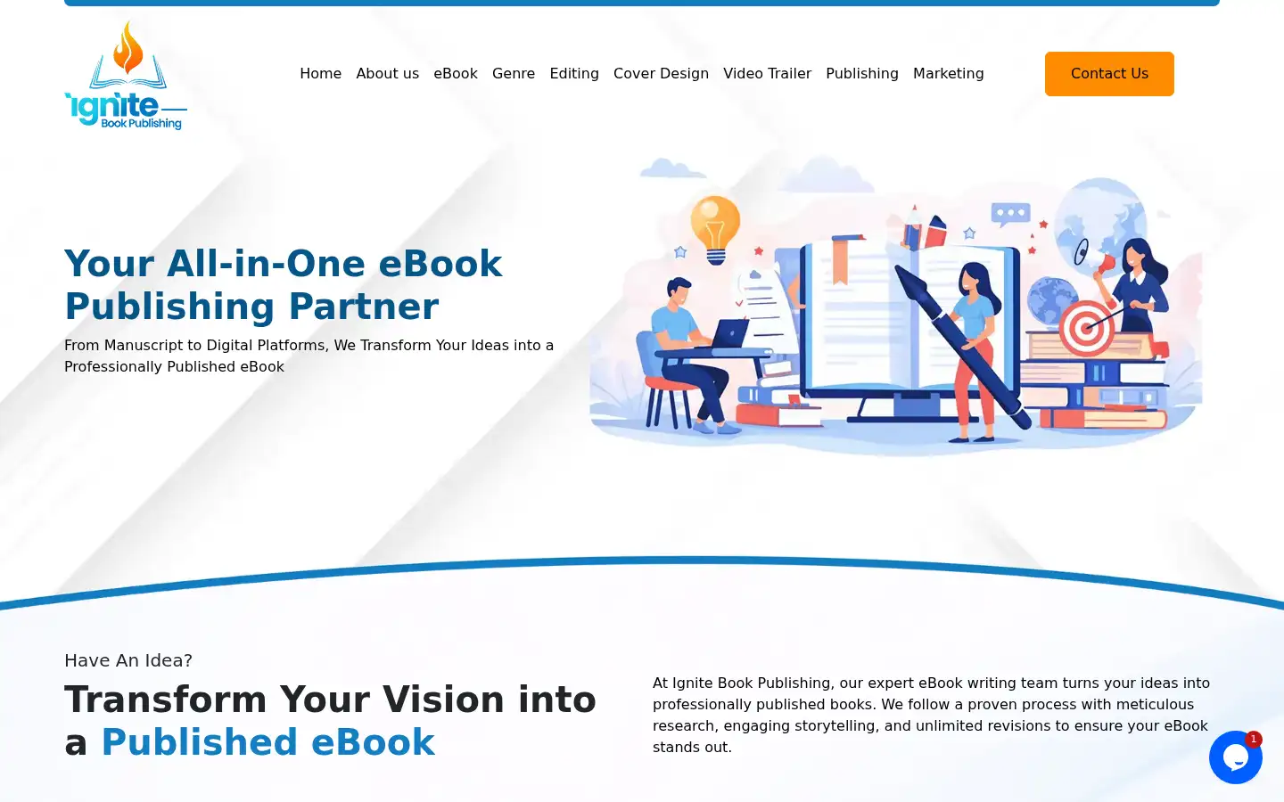 Screenshot of ignitebookpublishing.com
