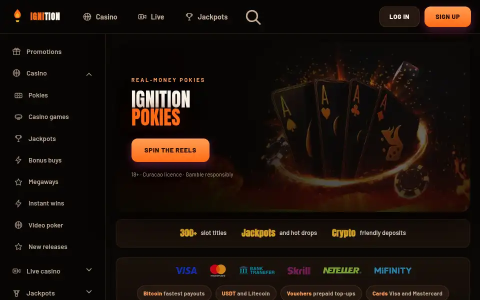 Screenshot of ignitioncasino-au.net