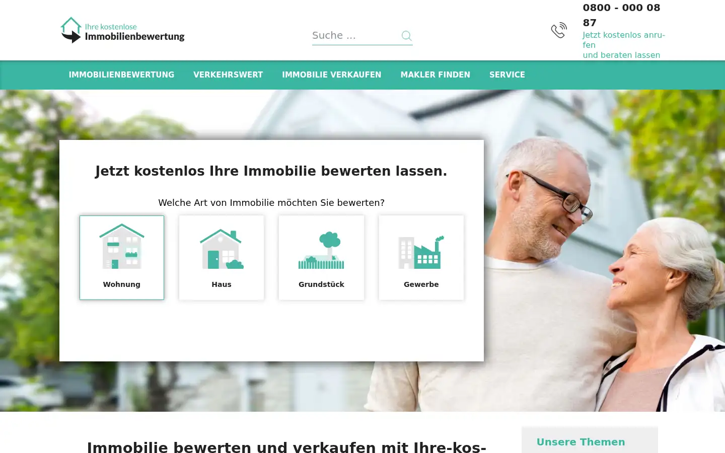 Screenshot of ihre-kostenlose-immobilienbewertung.de