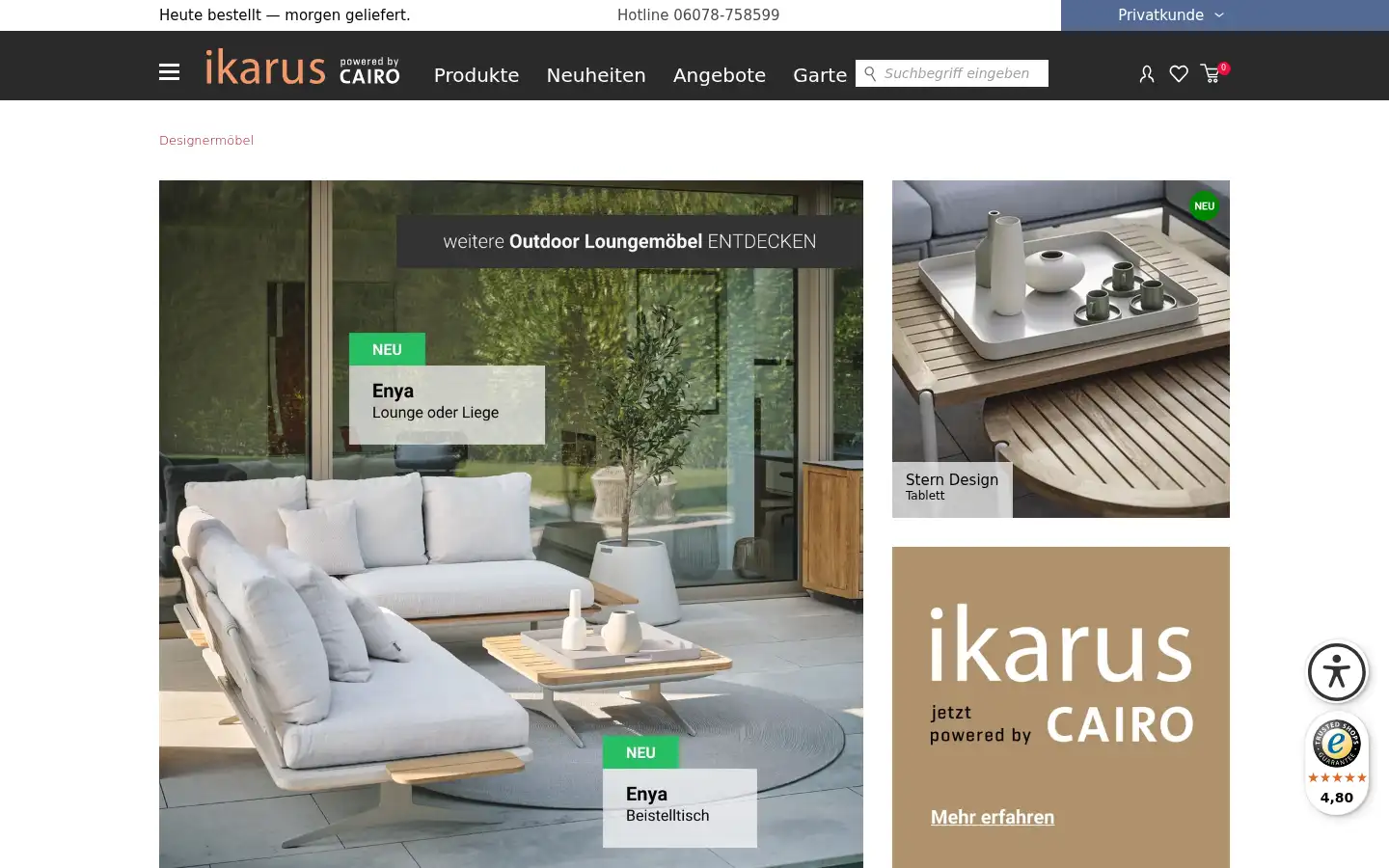 Screenshot of ikarus.de