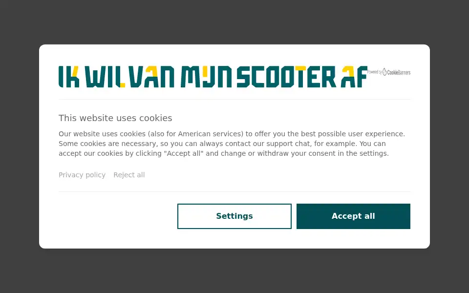 Screenshot of ikwilvanmijnscooteraf.nl