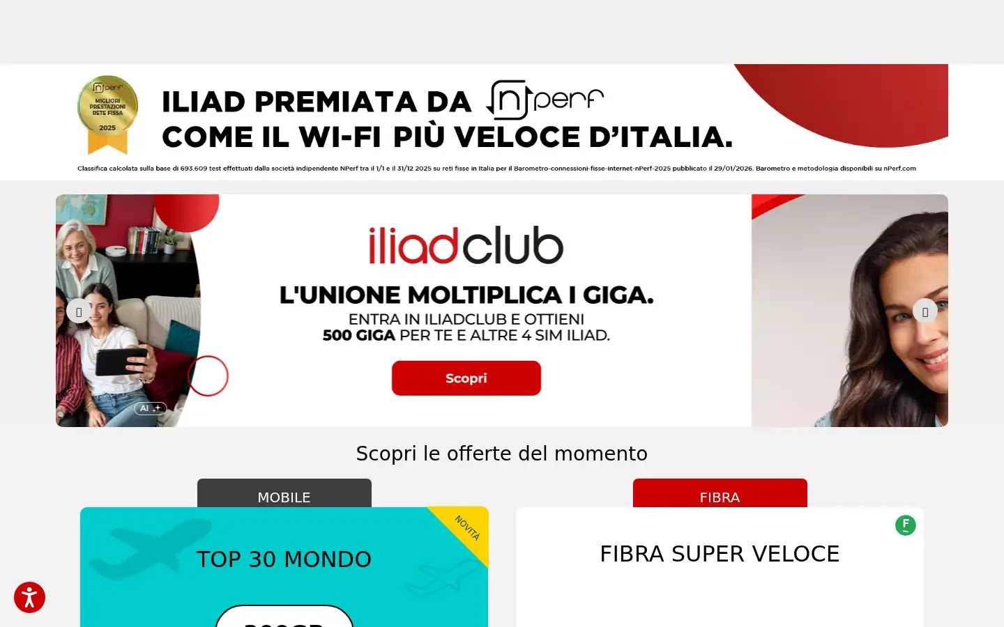 Screenshot of iliad.it