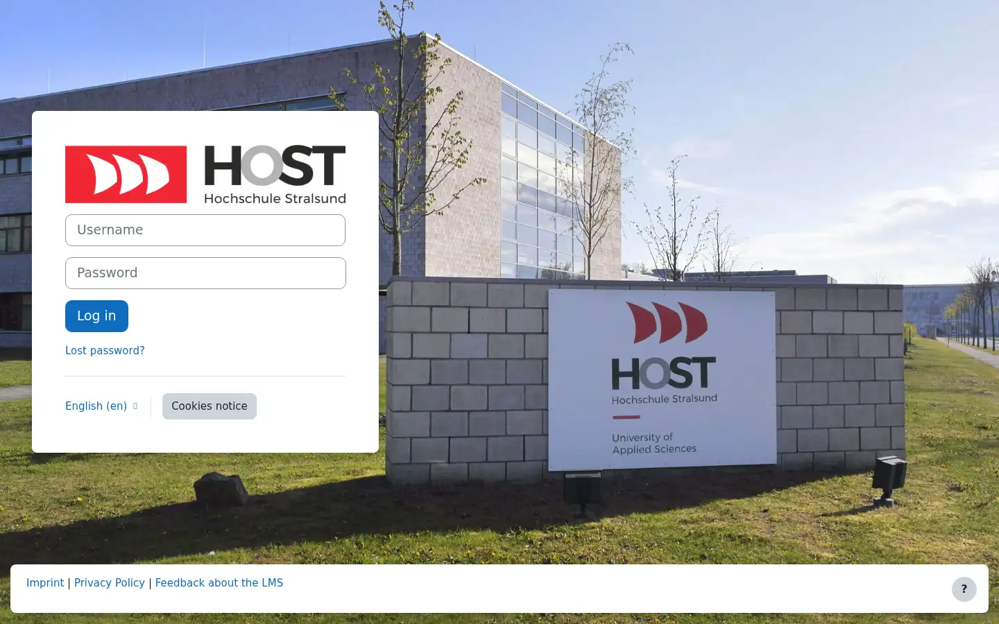 Screenshot of ilias.hochschule-stralsund.de