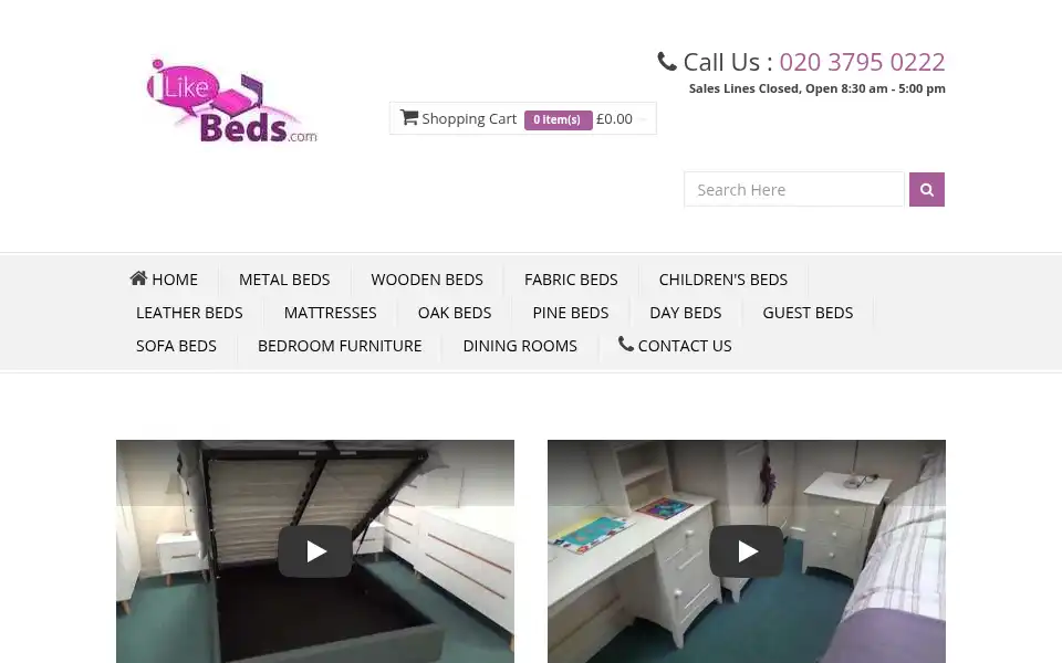 Screenshot of ilikebeds.com