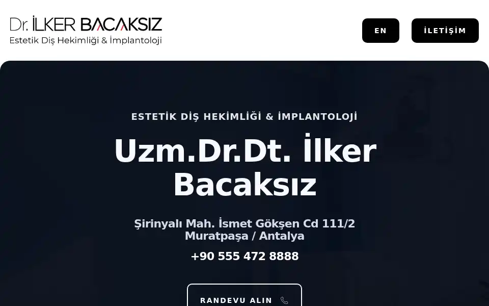 Screenshot of ilkerbacaksiz.com