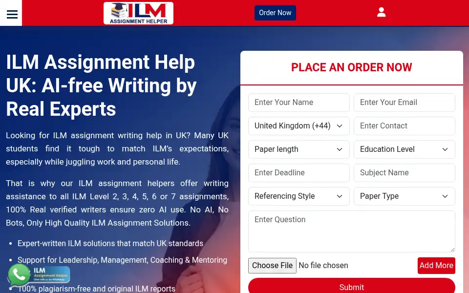 Screenshot of ilmassignmenthelper.co.uk