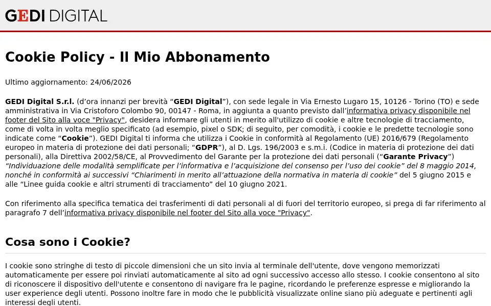Screenshot of ilmioabbonamento.it