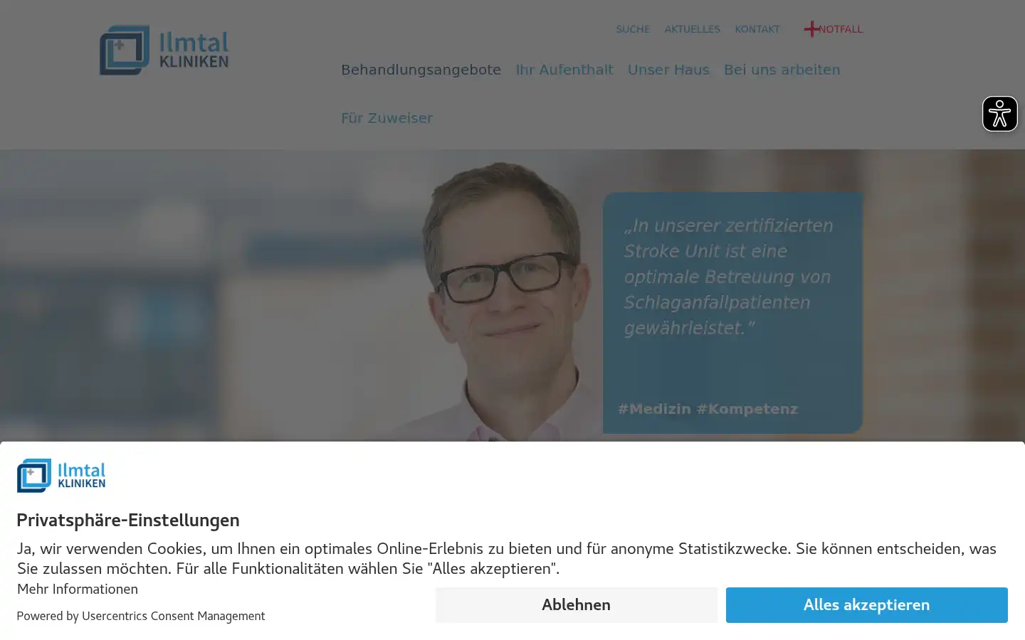 Screenshot of ilmtalkliniken.de