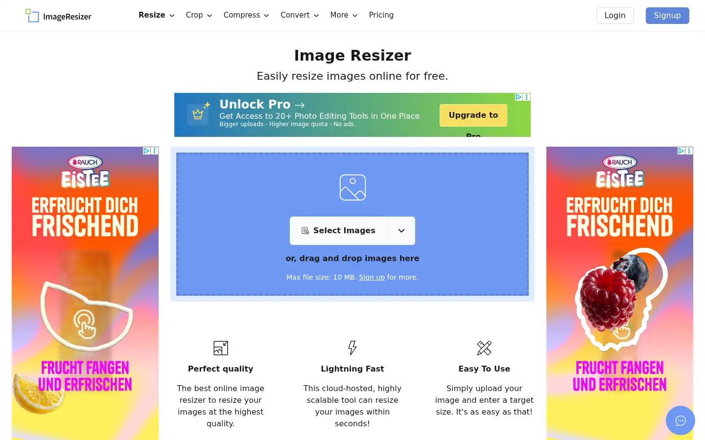 Screenshot of imageresizer.com