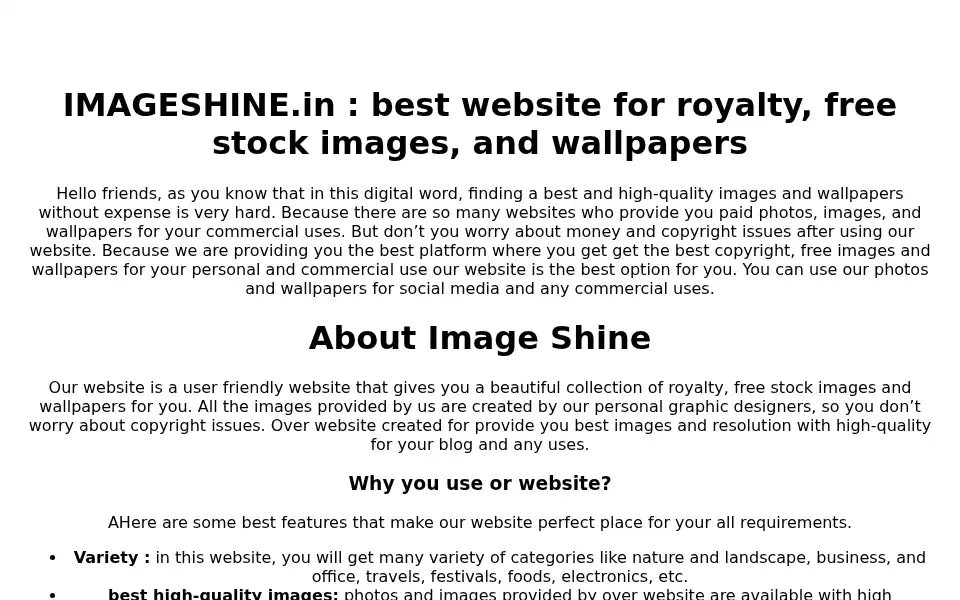 Screenshot of imageshine.in