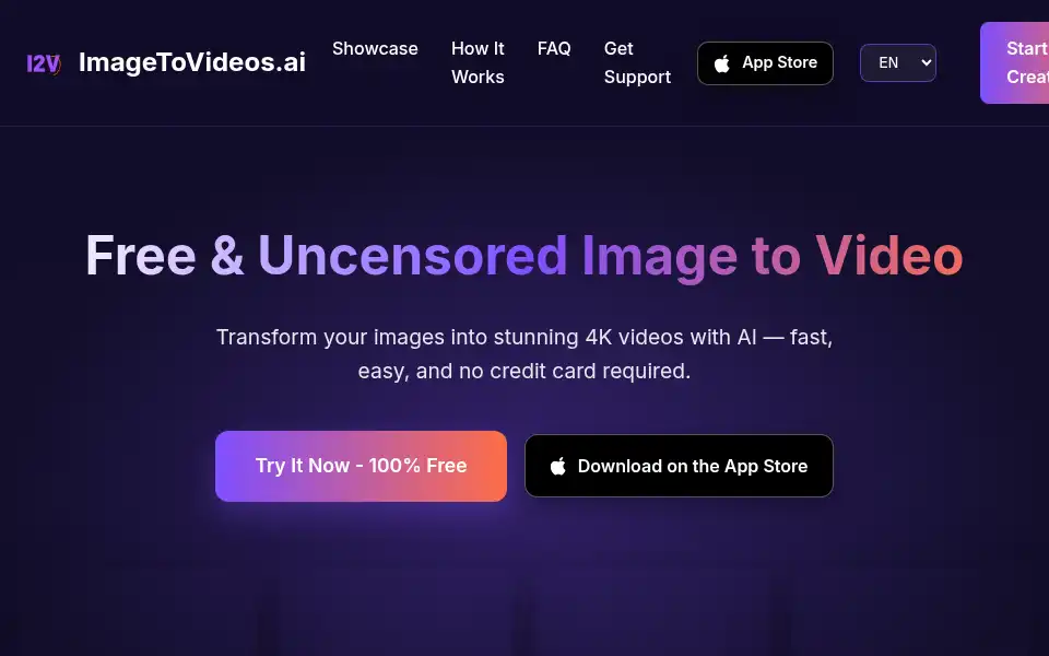 Screenshot of imagetovideos.ai