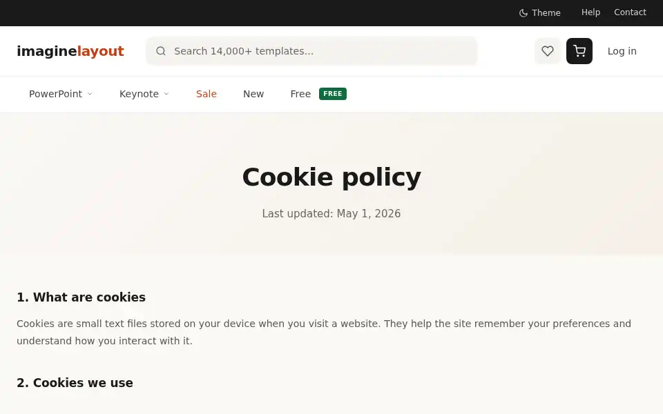 Screenshot of imaginelayout.com