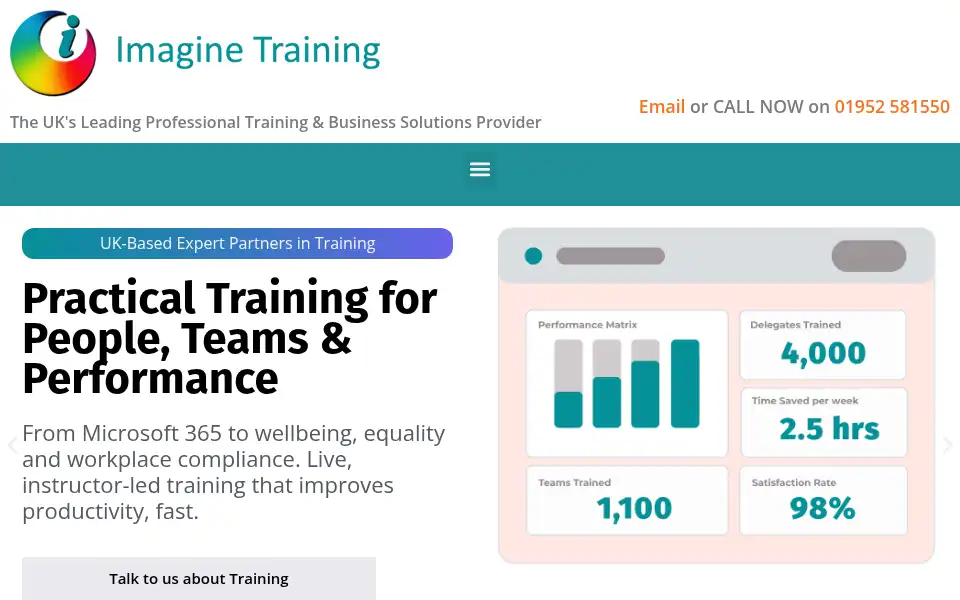 Screenshot of imaginetraining.biz