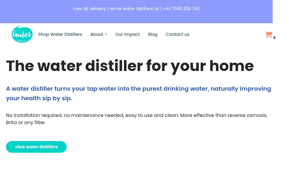 Screenshot of imberwaterdistillers.com
