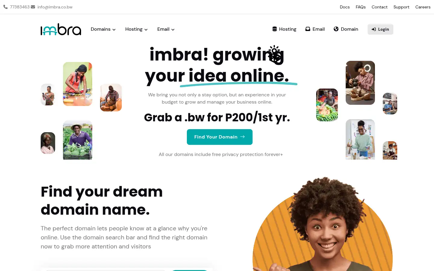 Screenshot of imbra.co.bw