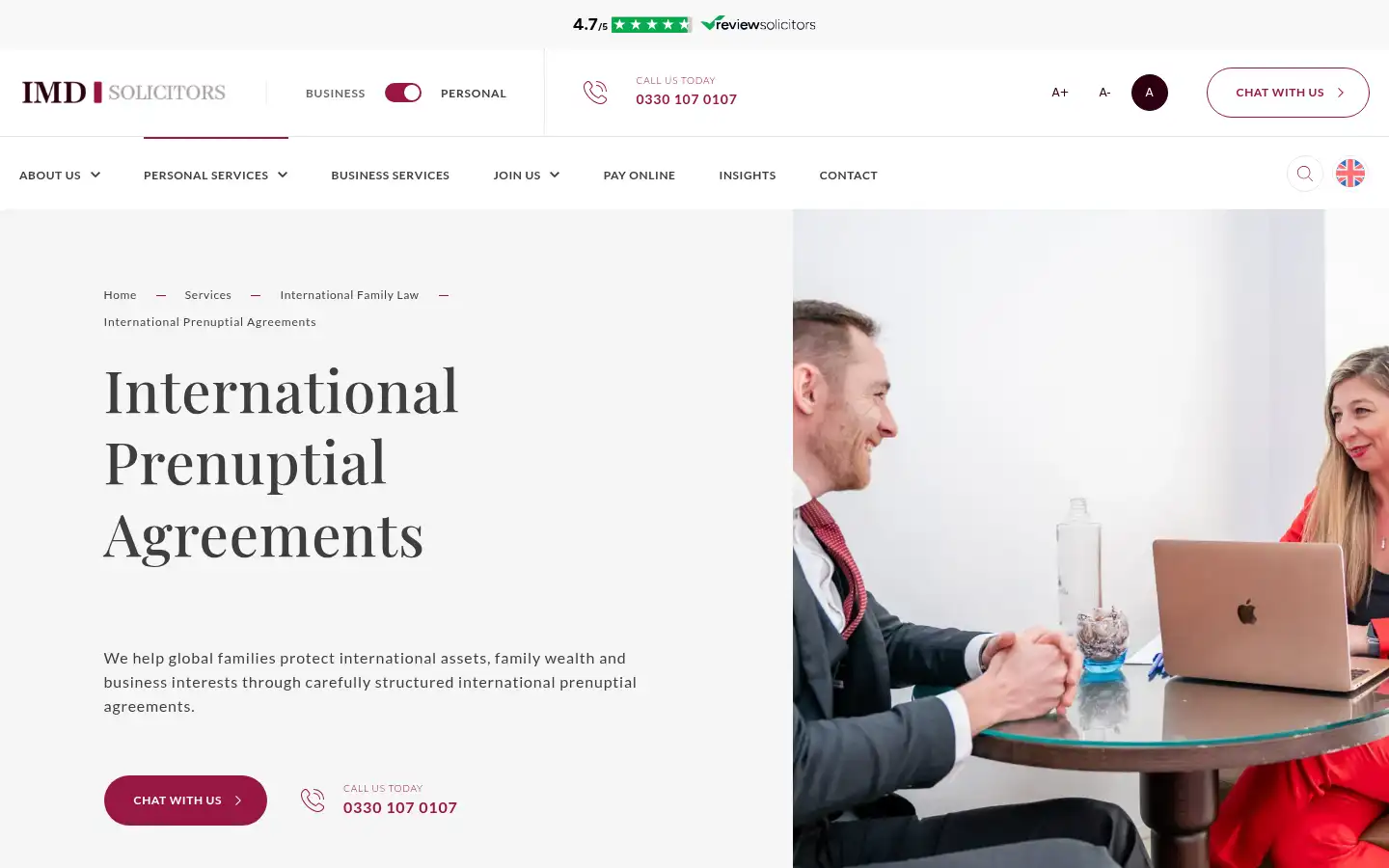 Screenshot of imd.co.uk