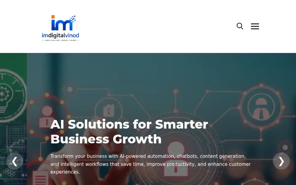 Screenshot of imdigitalvinod.com