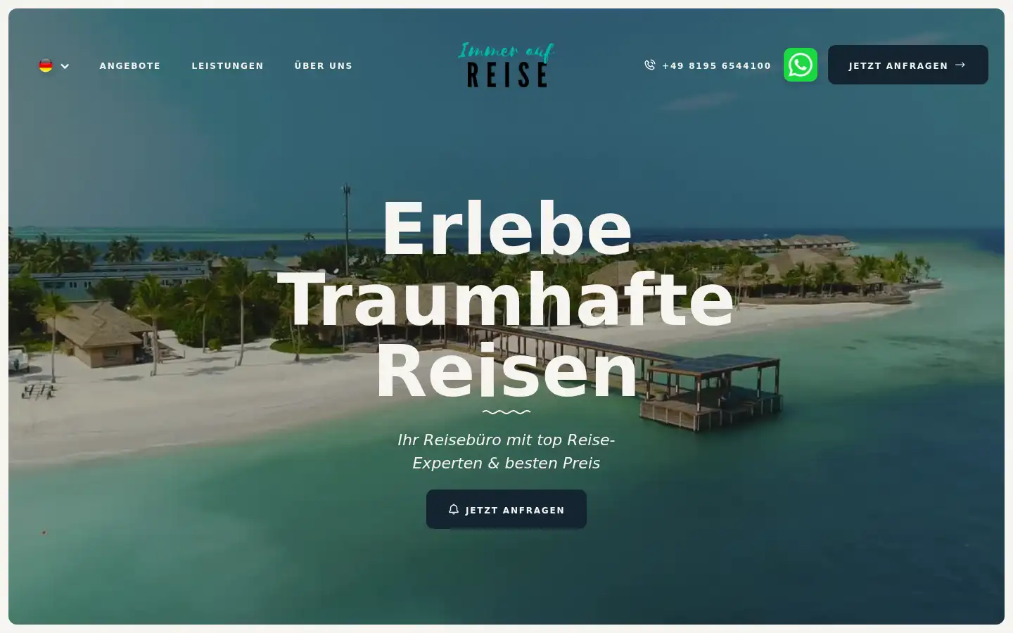 Screenshot of immeraufreise.de