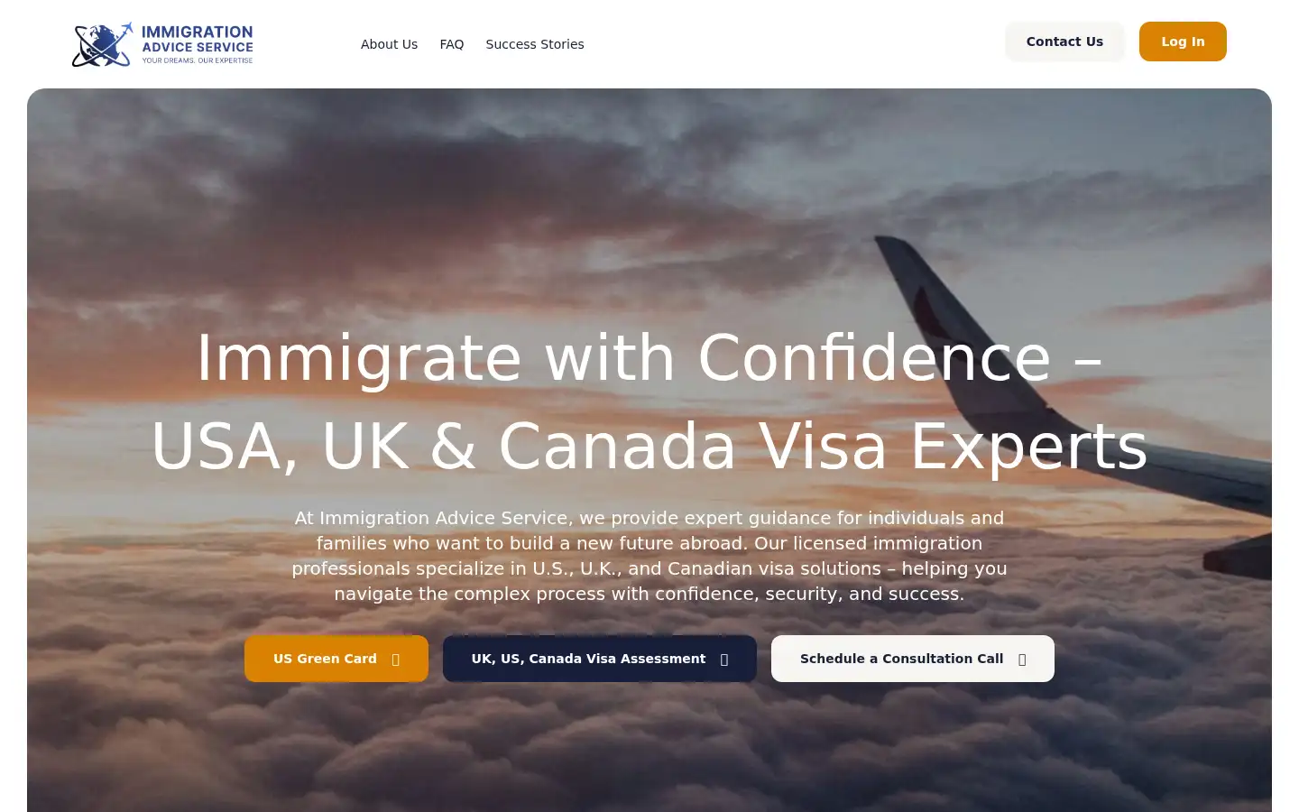 Screenshot of immigrationadviceservice.org