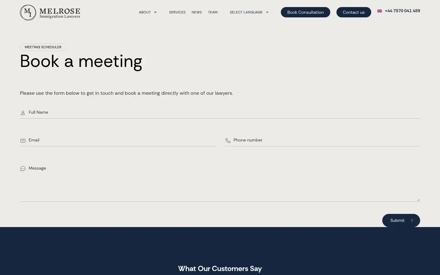 Screenshot of immigrationmelrose.com
