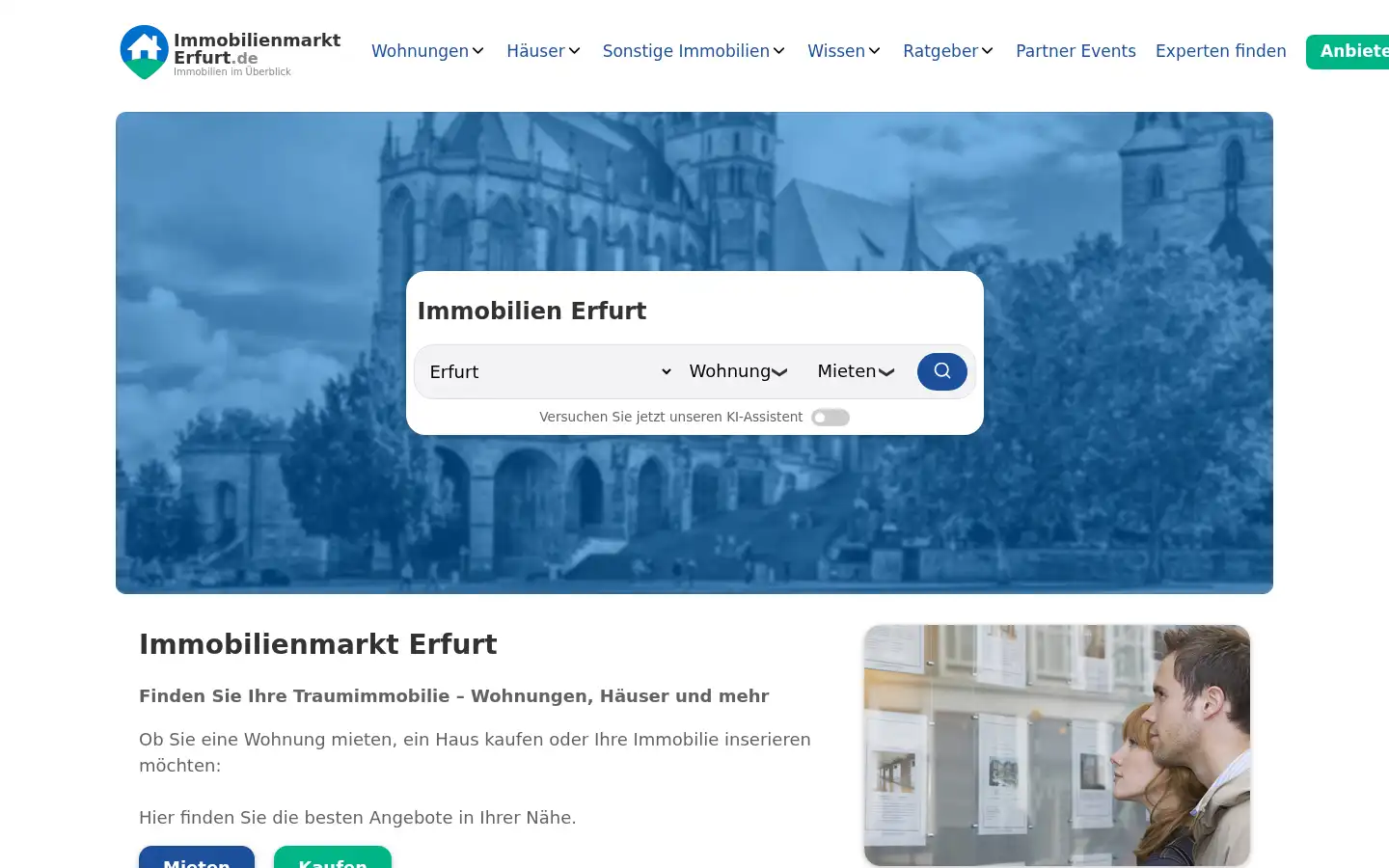 Screenshot of immobilienmarkt-erfurt.de